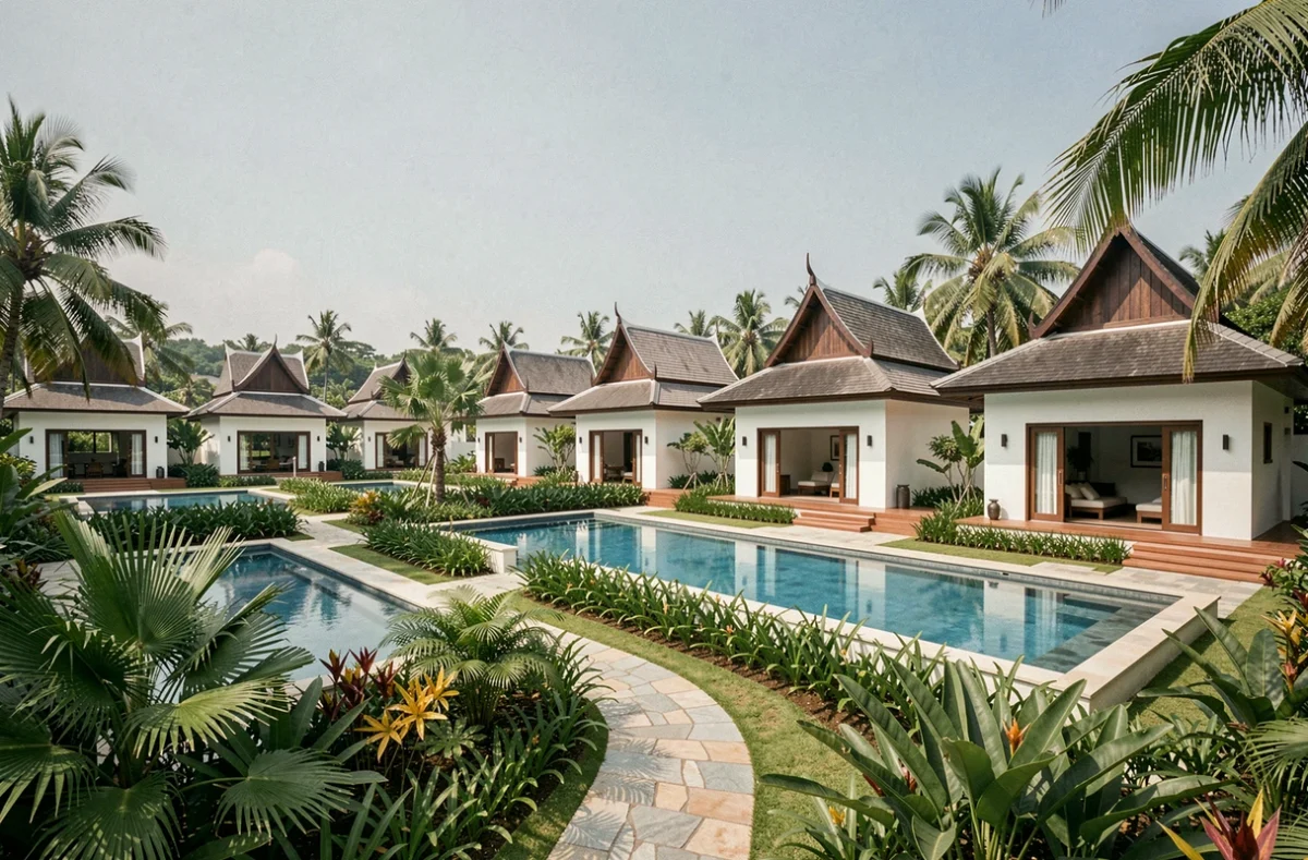 Développement immobilier de villas tropicales modernes à vendre à Koh Samui en Thaïlande