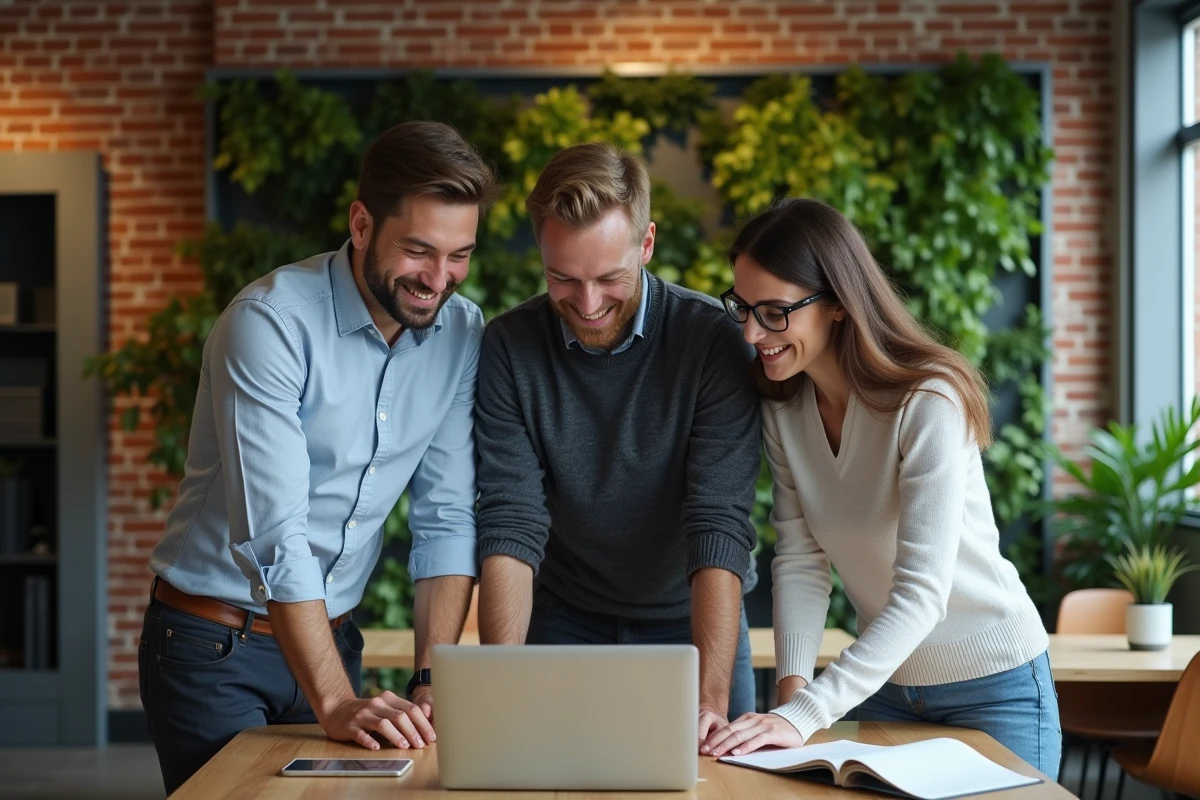 Équipe de professionnels collaborant dans un espace de coworking, nouvelles tendances emploi