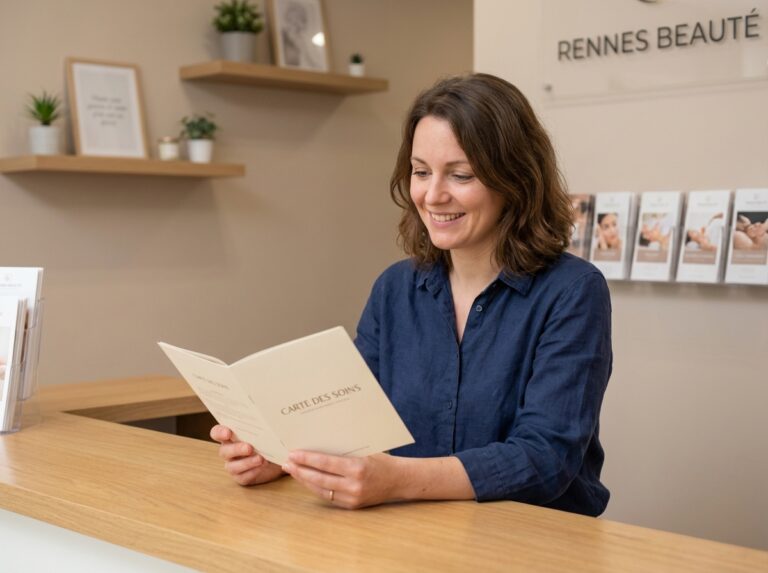 Femme souriante dans un centre de beauté à Rennes